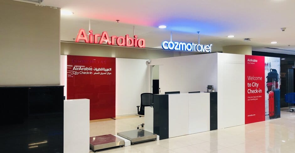 العربية للطيران تفتتح مركزًا لتسجيل الوصول في البرشاء مول بدبي