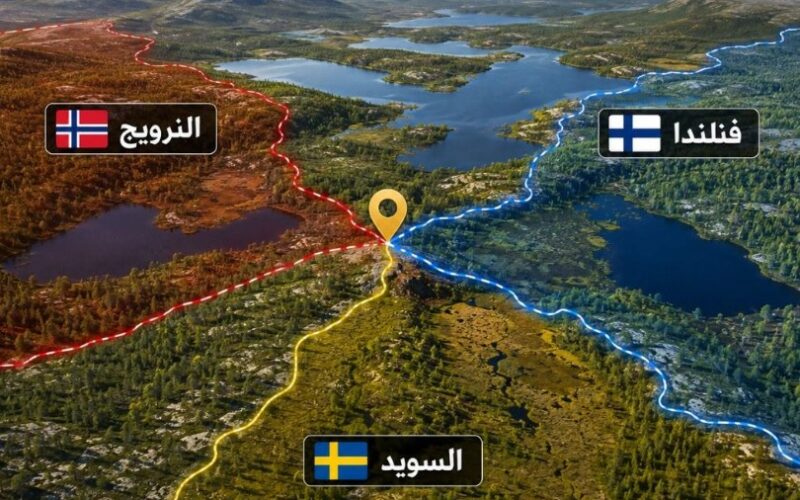 3 دول تلتقي عند نقطة واحدة في أقصى شمال أوروبا