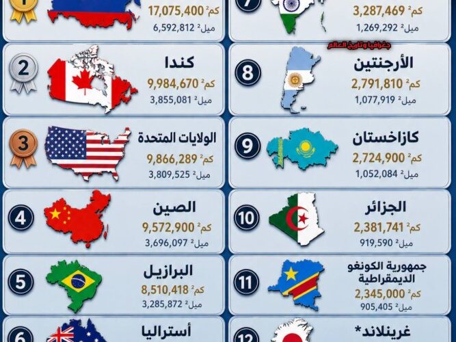 تعرف على أكبر دول العالم من حيث المساحة